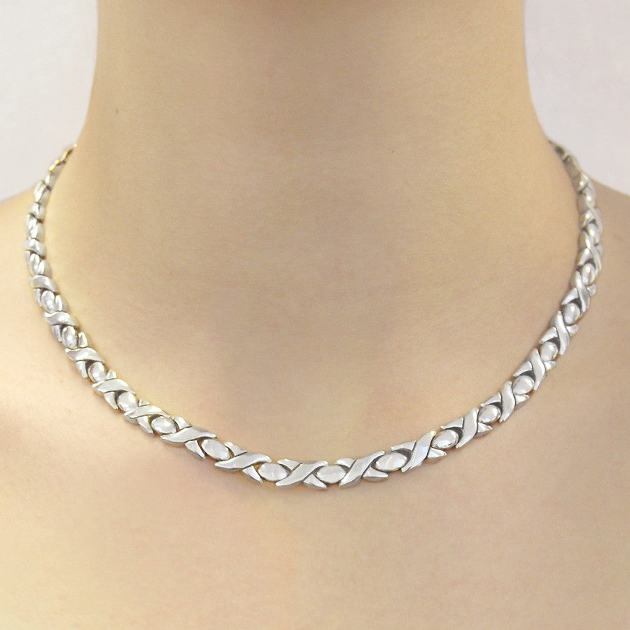 Hugs and Kisses Chunky Silver Statement Necklace - Otis Jaxon Silver Jewellery