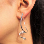 Sterling Silver spiral ear jacket earrings
