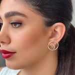 Sterling Silver Twin Hoop Stud Earring - Otis Jaxon Silver Jewellery