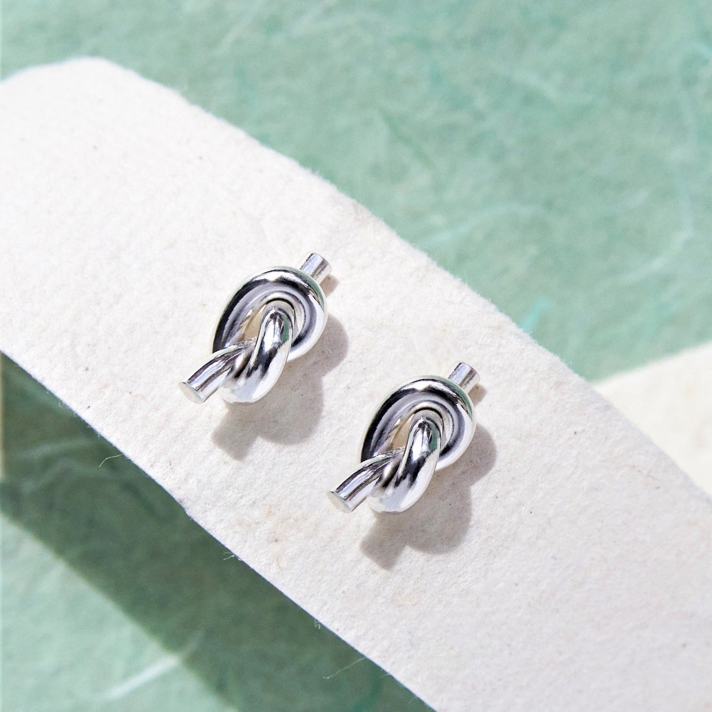 Large Nautical Knot Silver Stud Earrings - Otis Jaxon Silver Jewellery