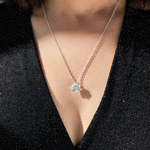 
            
                Load image into Gallery viewer, Rose Flower Silver and Rose Gold Pendant - Otis Jaxon Silver Jewellery
            
        