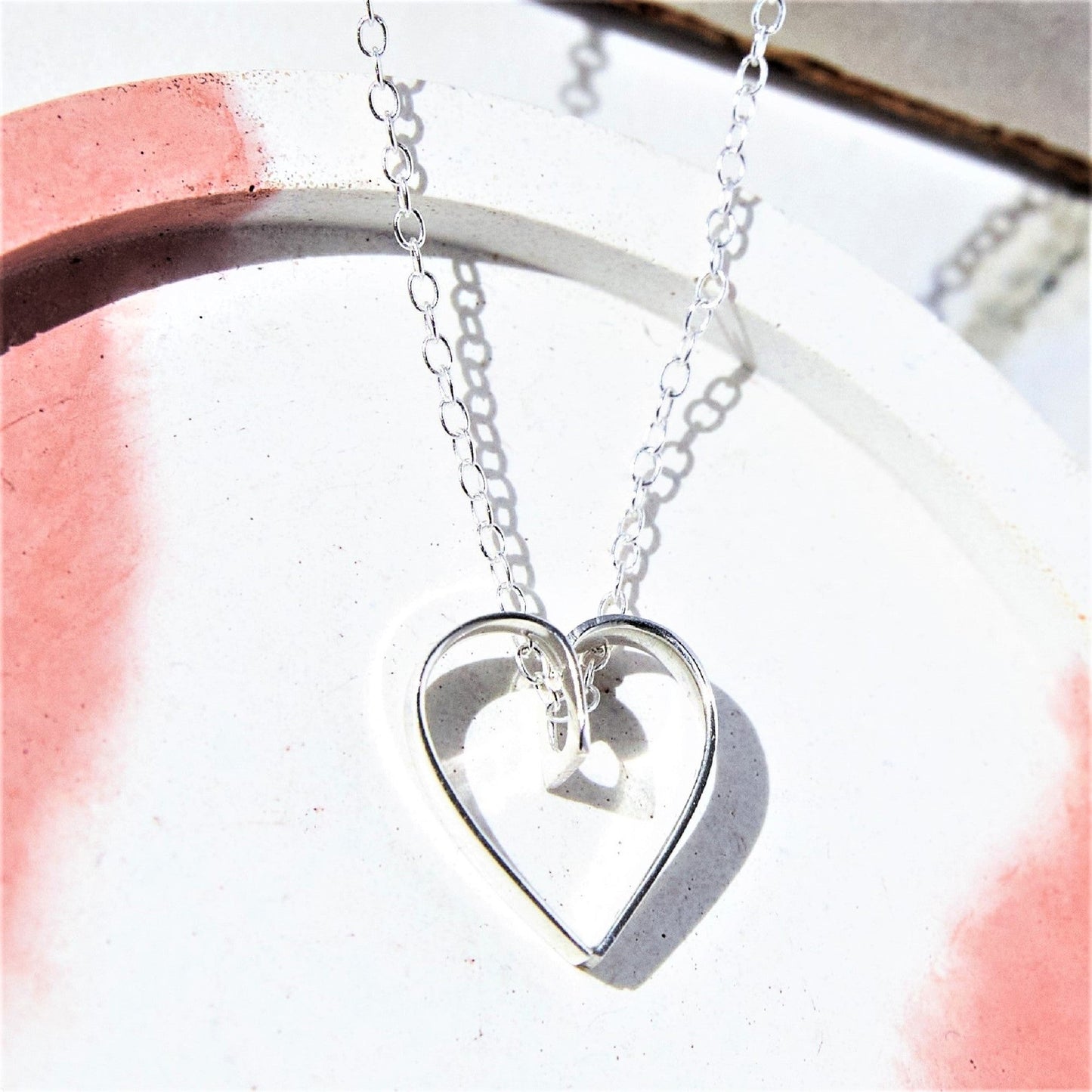 Silver Lace Heart Pendant Necklace - Otis Jaxon Silver Jewellery