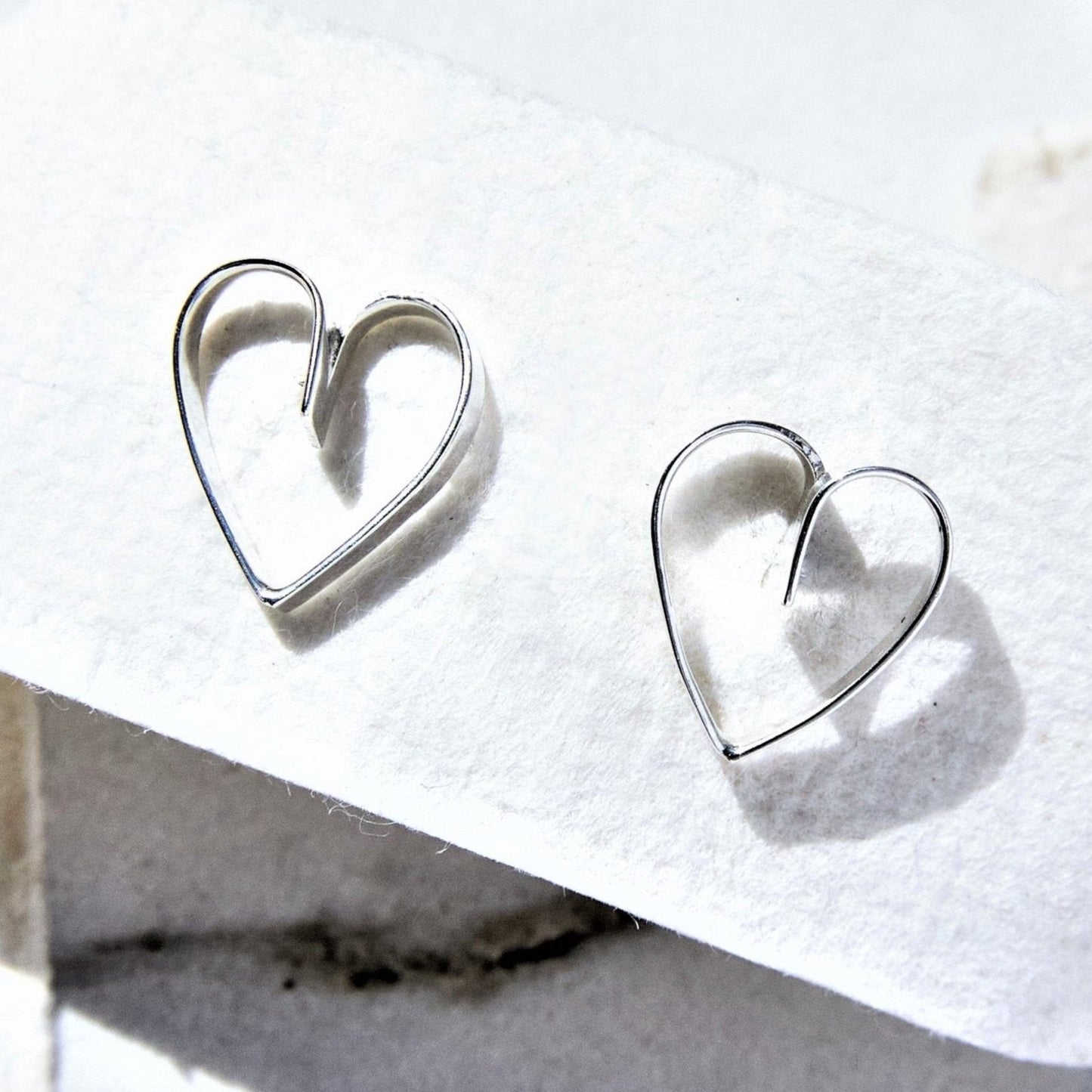 Silver Lace Heart Stud Earrings - Otis Jaxon Silver Jewellery