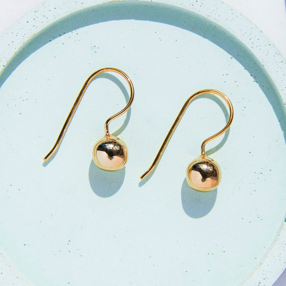 18K Gold Ball Drop Earrings - Otis Jaxon Silver Jewellery