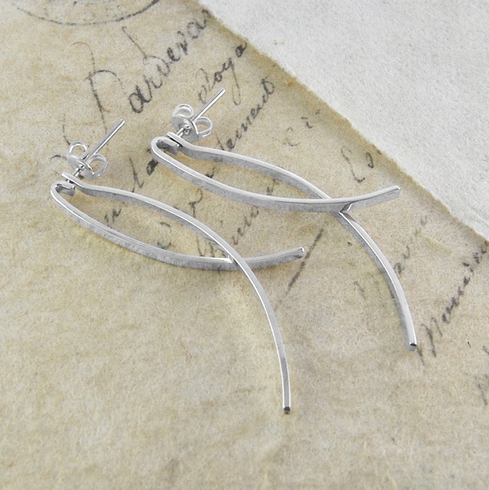 Curved Silver Ear Jacket - Otis Jaxon Silver Jewellery