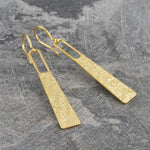 Hammered Grecian Long Drop Silver Earrings - Otis Jaxon Gold Jewellery