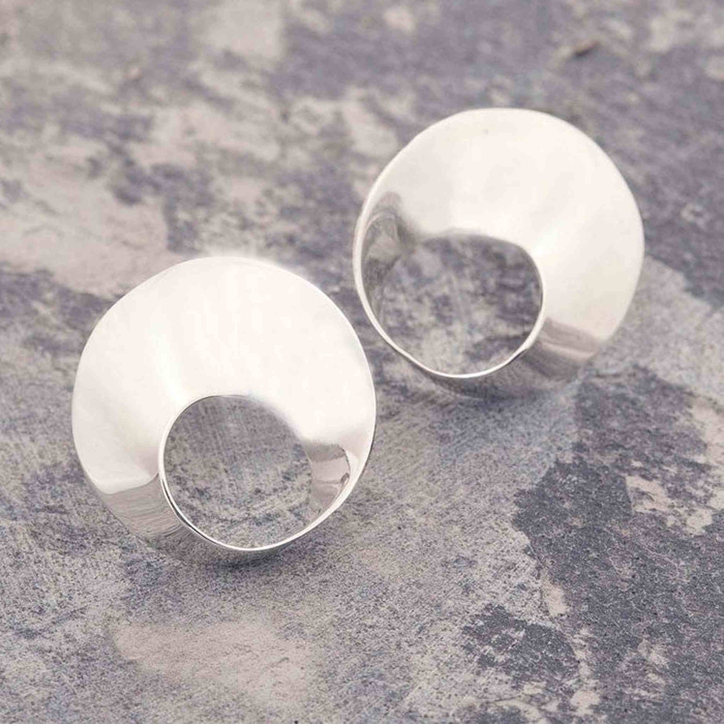 Swirl Silver Stud Earrings - Otis Jaxon Silver Jewellery