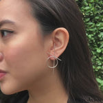 Silver Geometric Cross/Circle Stud Earrings