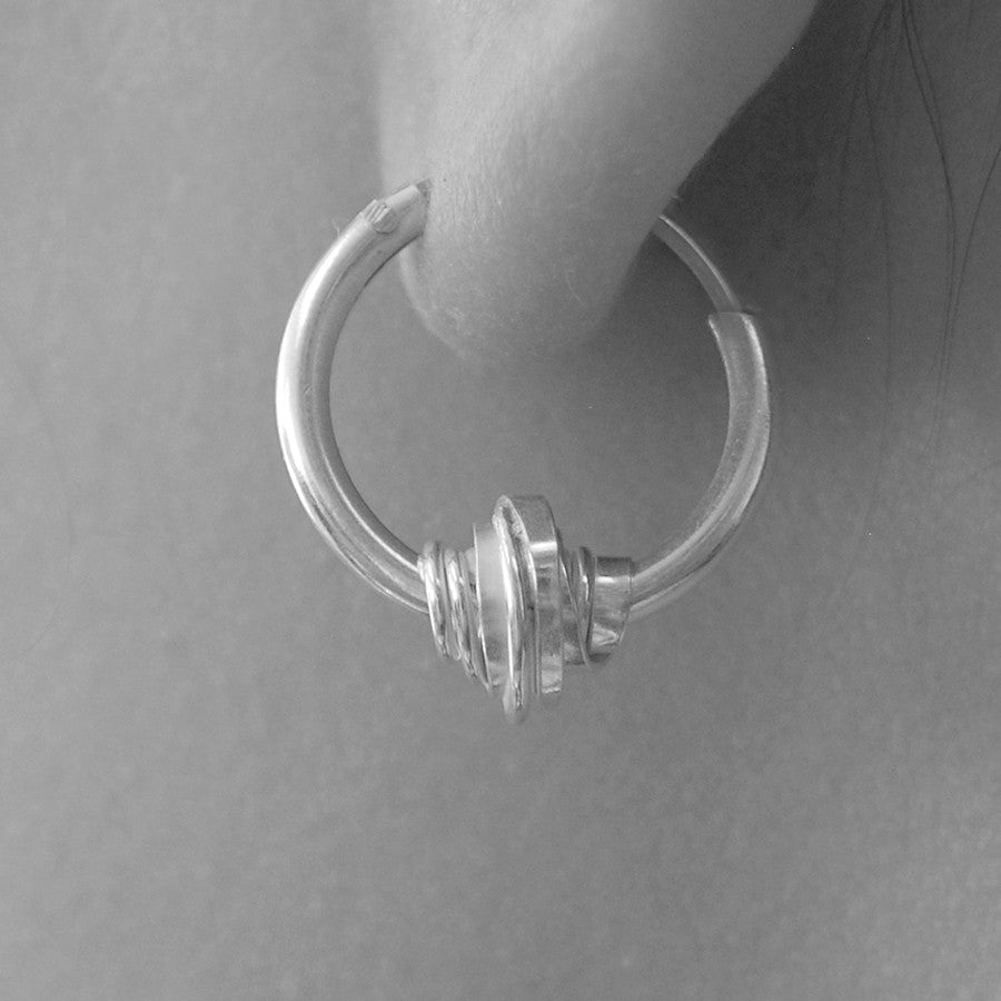 Coiled Silver Huggie Hoop Charm Earrings - Otis Jaxon Silver Jewellery