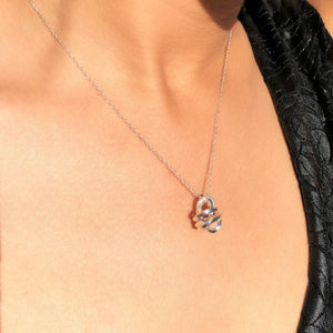 
            
                Load image into Gallery viewer, Knot Charm Sterling Silver Pendant Necklace
            
        