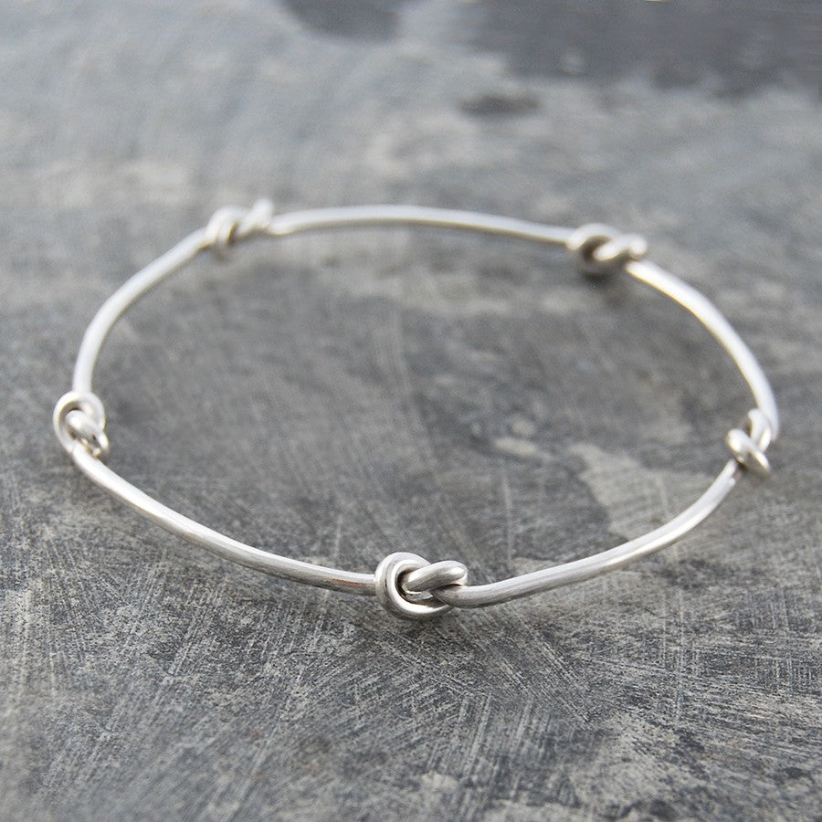 Nautical Knot Silver Bangle - Otis Jaxon Silver Jewellery