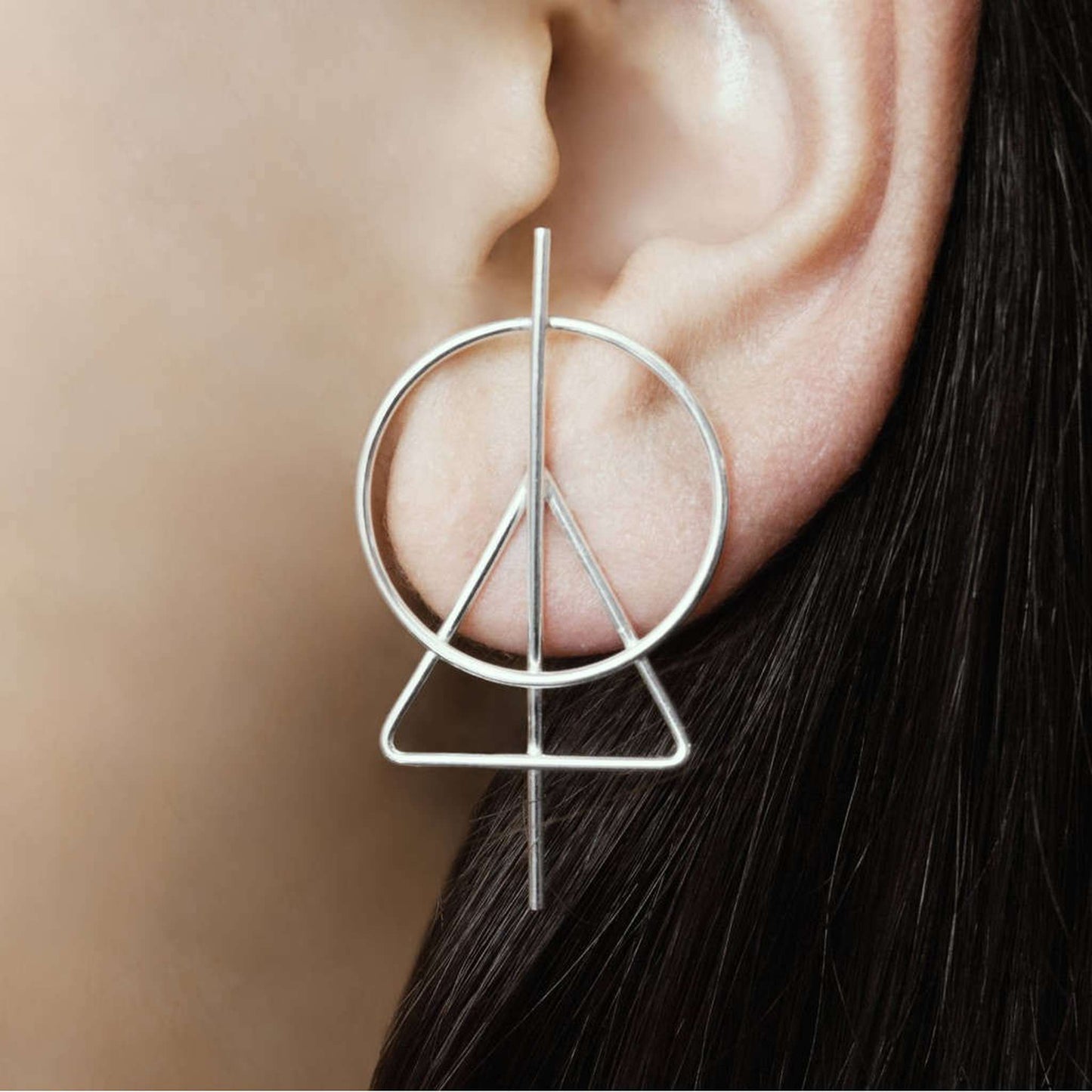 Triangle Silver Geometric Stud Earrings - Otis Jaxon Silver Jewellery