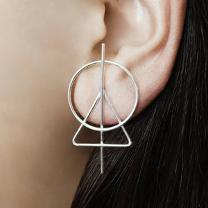 
            
                Load image into Gallery viewer, Triangle Silver Geometric Stud Earrings - Otis Jaxon Silver Jewellery
            
        
