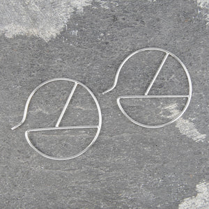 Geometric Round Wire Silver Hoop Earrings - Otis Jaxon Silver Jewellery