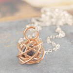 Rose Gold Caged Dark Pearl Necklace - Otis Jaxon Silver Jewellery