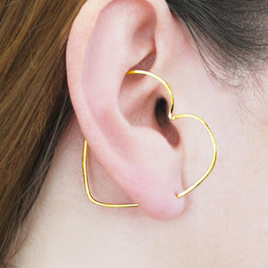 Gold Heart Ear Cuffs - Otis Jaxon Silver Jewellery
