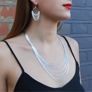 
            
                Load image into Gallery viewer, Graduated Layered Silver Necklace - 15 Strands - Otis Jaxon Silver Jewellery
            
        