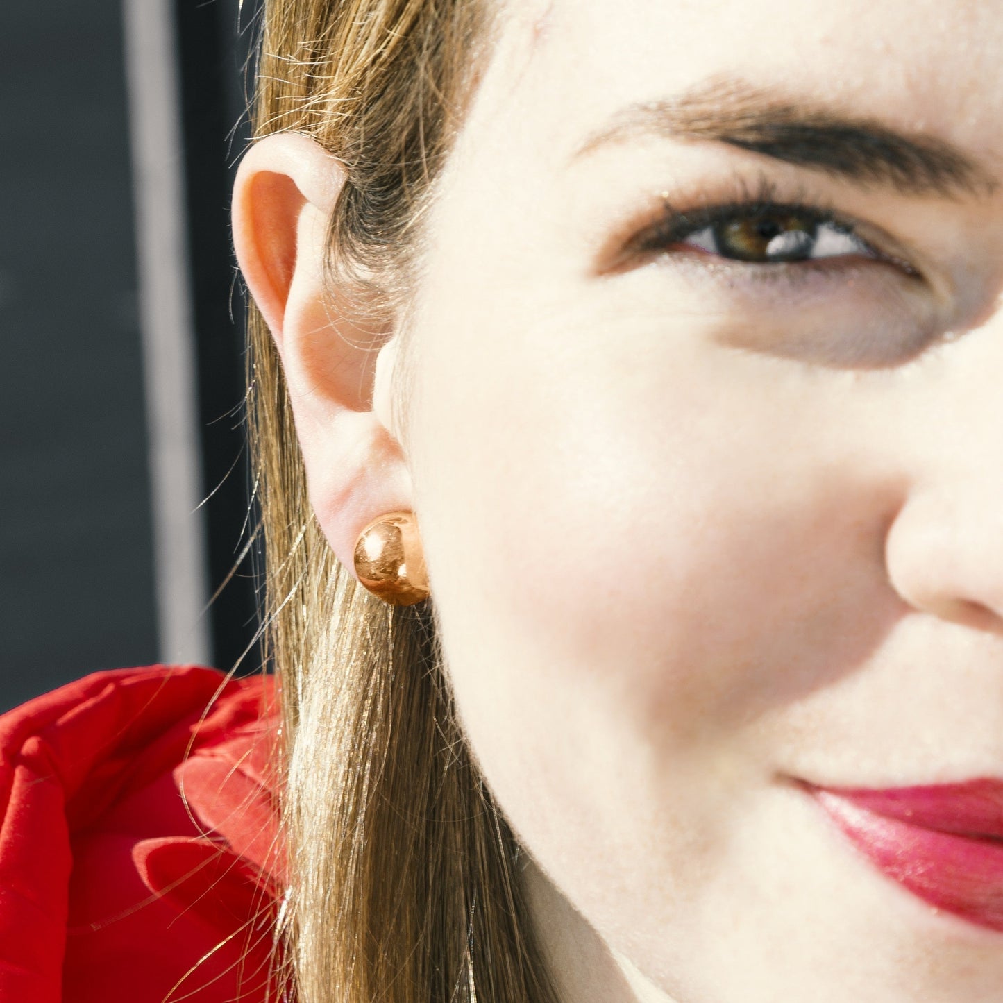 Half Ball Rose Gold Clip On Earrings - Otis Jaxon Silver Jewellery