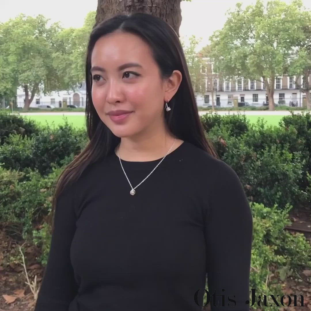 Sterling Silver Caged White Pearl Necklace
