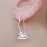 Curled Spiral Drop Sterling Silver Earrings