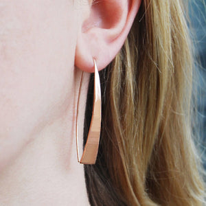 Elliptical Rose Gold Drop Earrings - Otis Jaxon Silver Jewellery