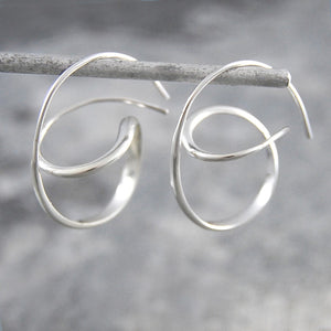 Swirl Silver Hoop Earrings - Otis Jaxon Silver Jewellery
