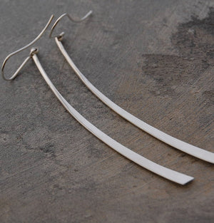 
            
                Load image into Gallery viewer, Sword Silver Long Drop Earrings - Otis Jaxon Silver Jewellery
            
        