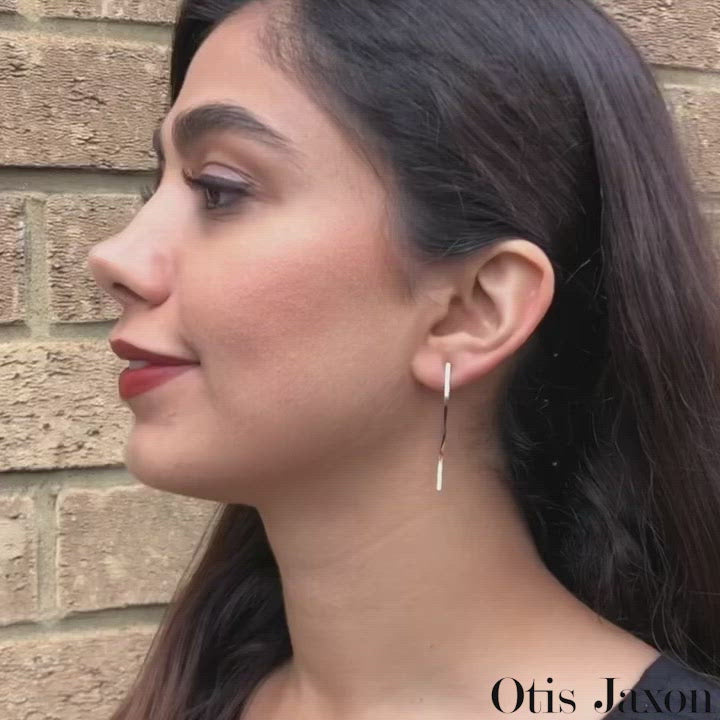 Ellipse Sterling Silver Drop Earrings - Otis Jaxon Silver Jewellery