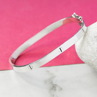 Solid Silver Screw Accent Bangle - Otis Jaxon Silver Jewellery