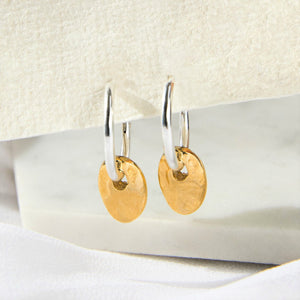 
            
                Load image into Gallery viewer, Organic Pebble Silver Hoop Earrings - Otis Jaxon Silver Jewellery
            
        