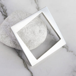 Chunky Sterling Silver Square Bangle