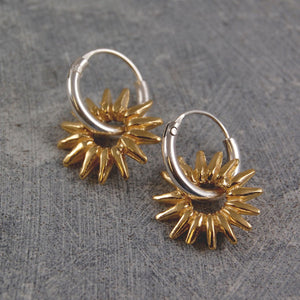 Sunray Small Gold Hoop Earrings - Otis Jaxon Silver Jewellery