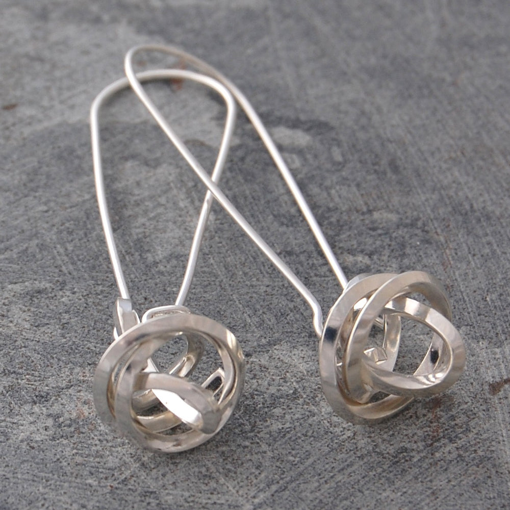 
            
                Load image into Gallery viewer, Angular Knot Silver Dangle Earrings - Otis Jaxon Silver Jewellery
            
        
