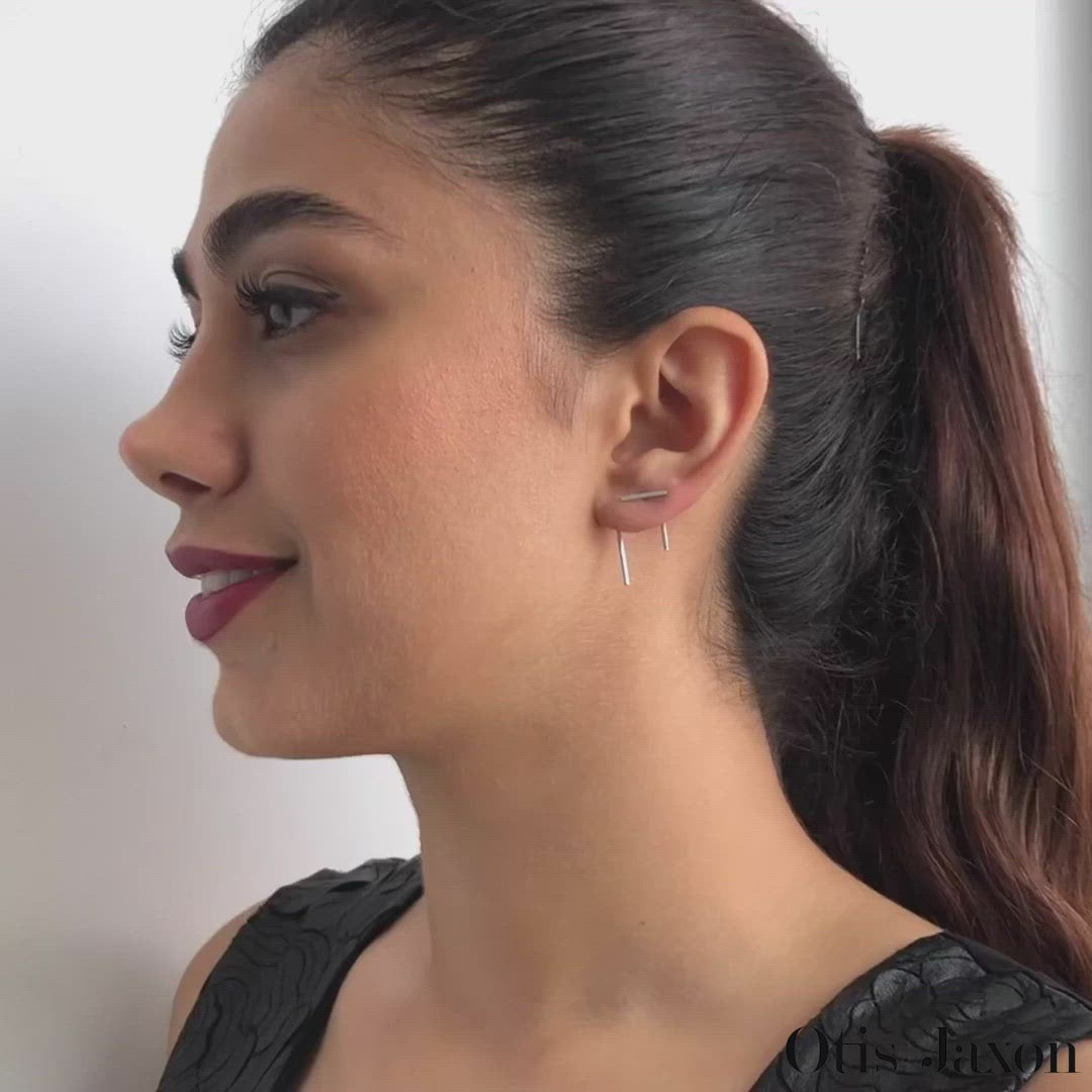Triple Silver Bar Ear Jacket - Otis Jaxon Silver Jewellery