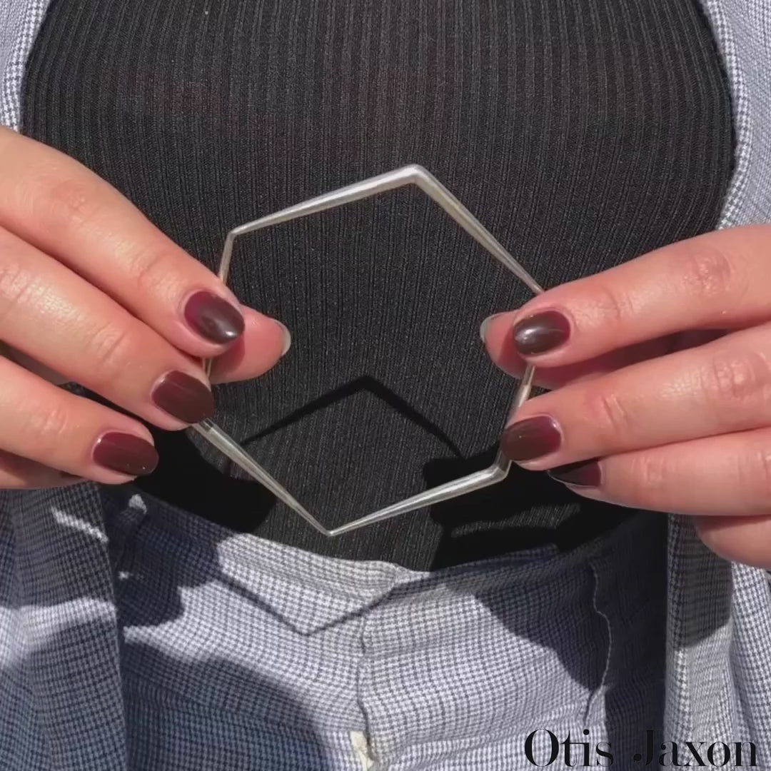 Silver Hexagon Tapered Bangle - Otis Jaxon Silver Jewellery