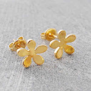 Blossom Floral Gold Stud Earrings - Otis Jaxon Silver Jewellery