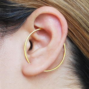 Square Gold Ear Cuffs - Otis Jaxon Silver Jewellery