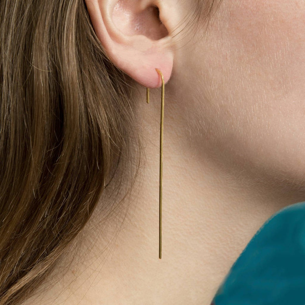 14K Gold Bar Earrings, Dangle Earrings, Drop Earrings, Huggie Hoop Earrings  , Minimalist Earrings, Rose Gold Earrings, Long Bar Earrings - Etsy
