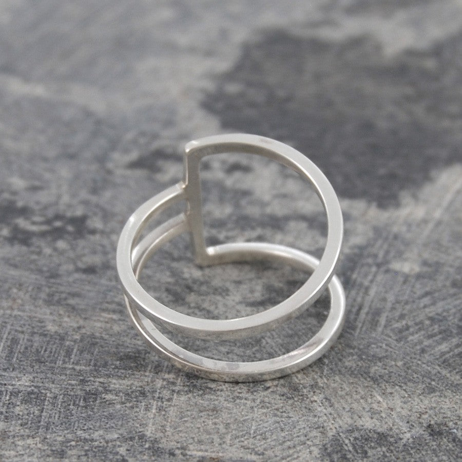 Sterling Silver Geometric Ring - Otis Jaxon Silver Jewellery