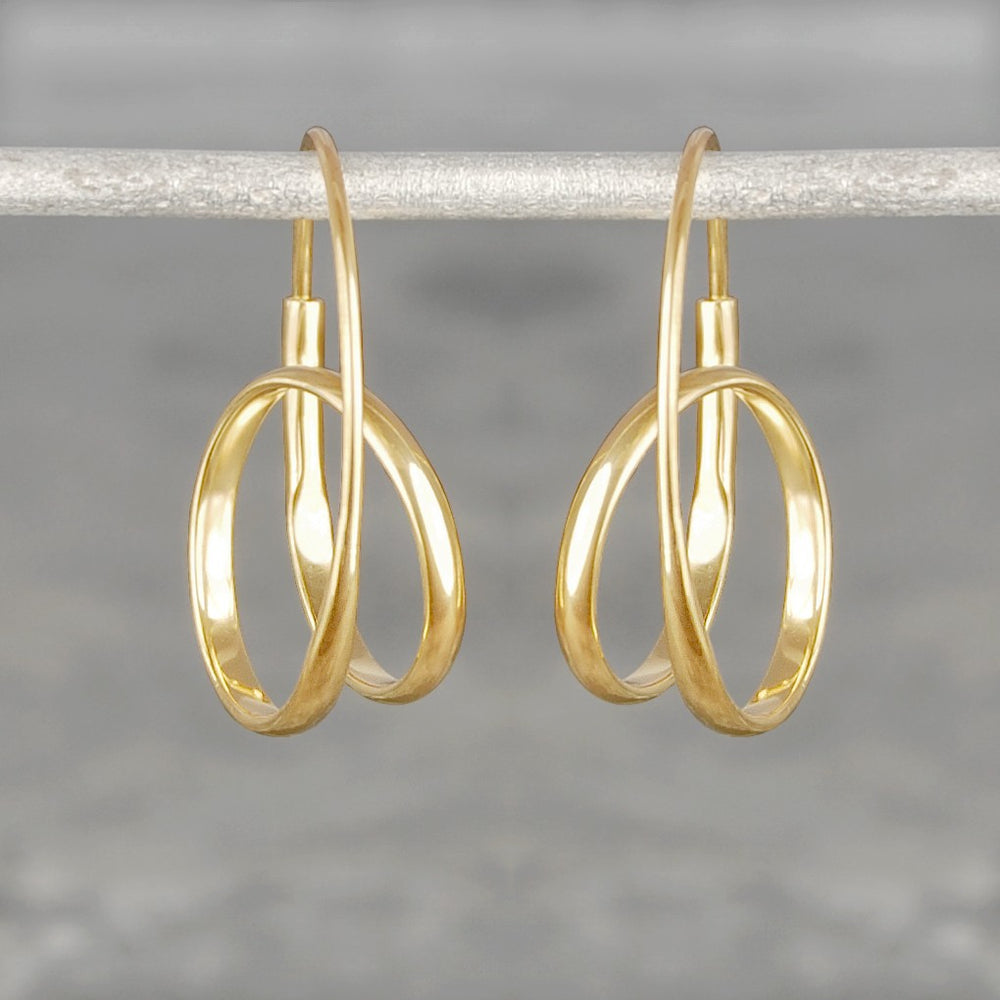 Double Loop Rose Gold Hoop Earrings - Otis Jaxon Silver Jewellery