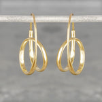 Double Loop Gold Hoop Earrings - Otis Jaxon Silver Jewellery