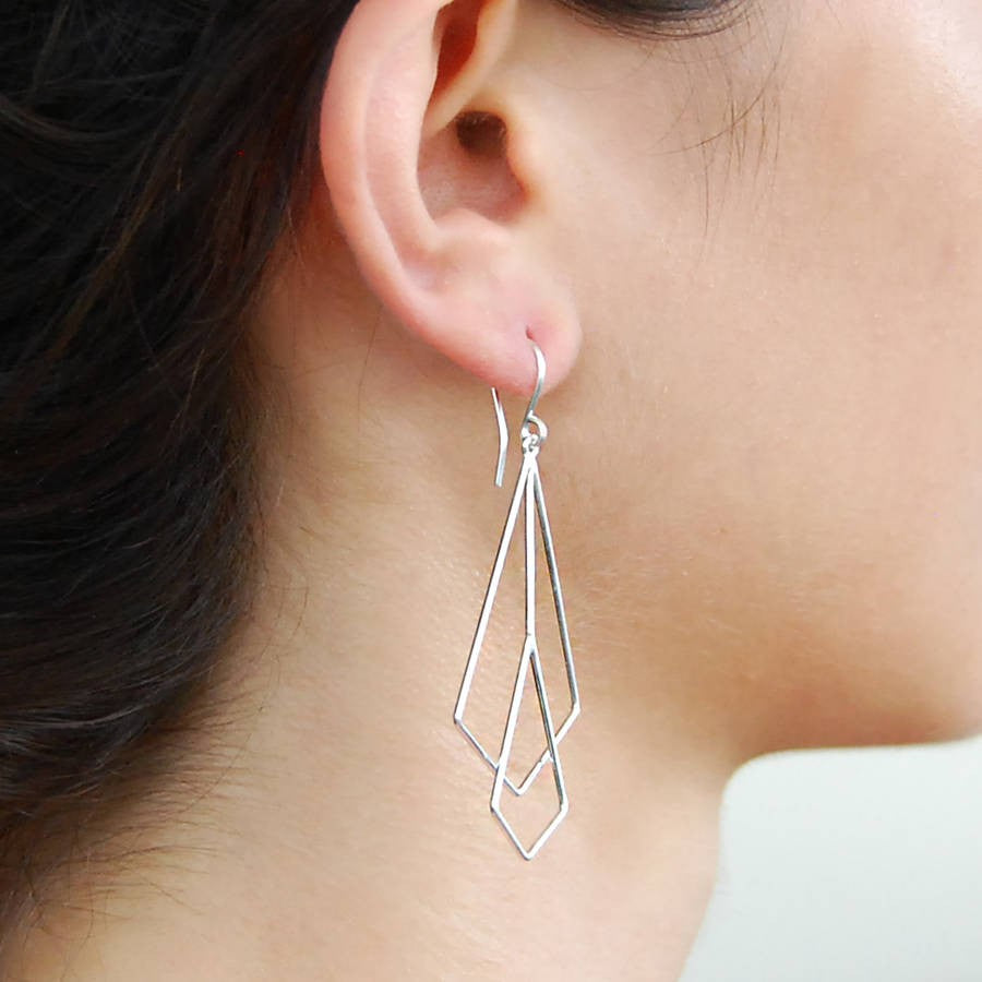 Art Deco Silver Dangle Earrings - Otis Jaxon Silver Jewellery