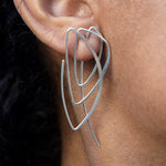 Abstract Geometric Silver Hoop Earrings - Otis Jaxon Silver Jewellery