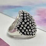 Oxidised Sterling Silver Armadillo Bubble Ring