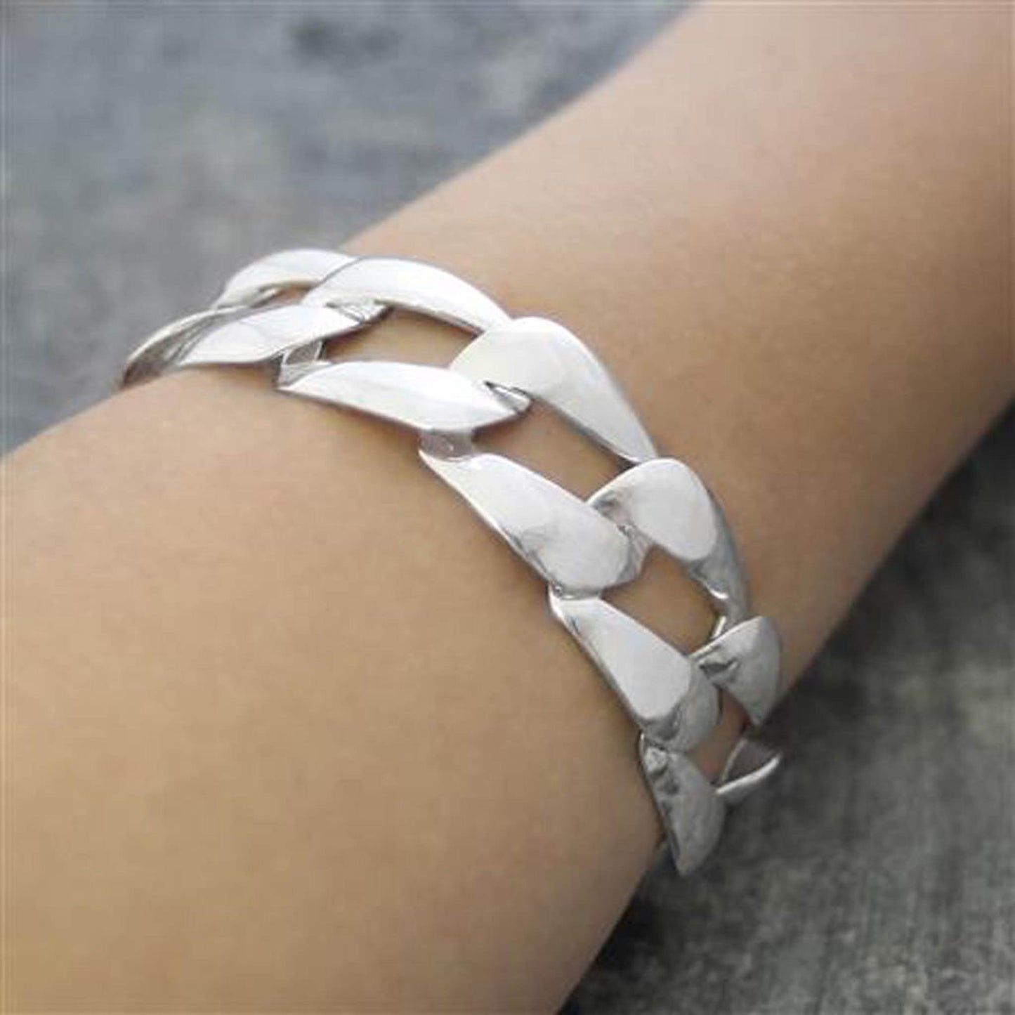 Solid Silver Chunky Square Bracelet - Otis Jaxon Silver Jewellery