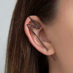 Black Oxidised Lightning Bolt Ear Cuff -Harry Potter earrings  Otis Jaxon Silver Jewellery