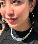 Hammered Solid Silver Choker with matching earrings - Otis Jaxon Silver Jewellery