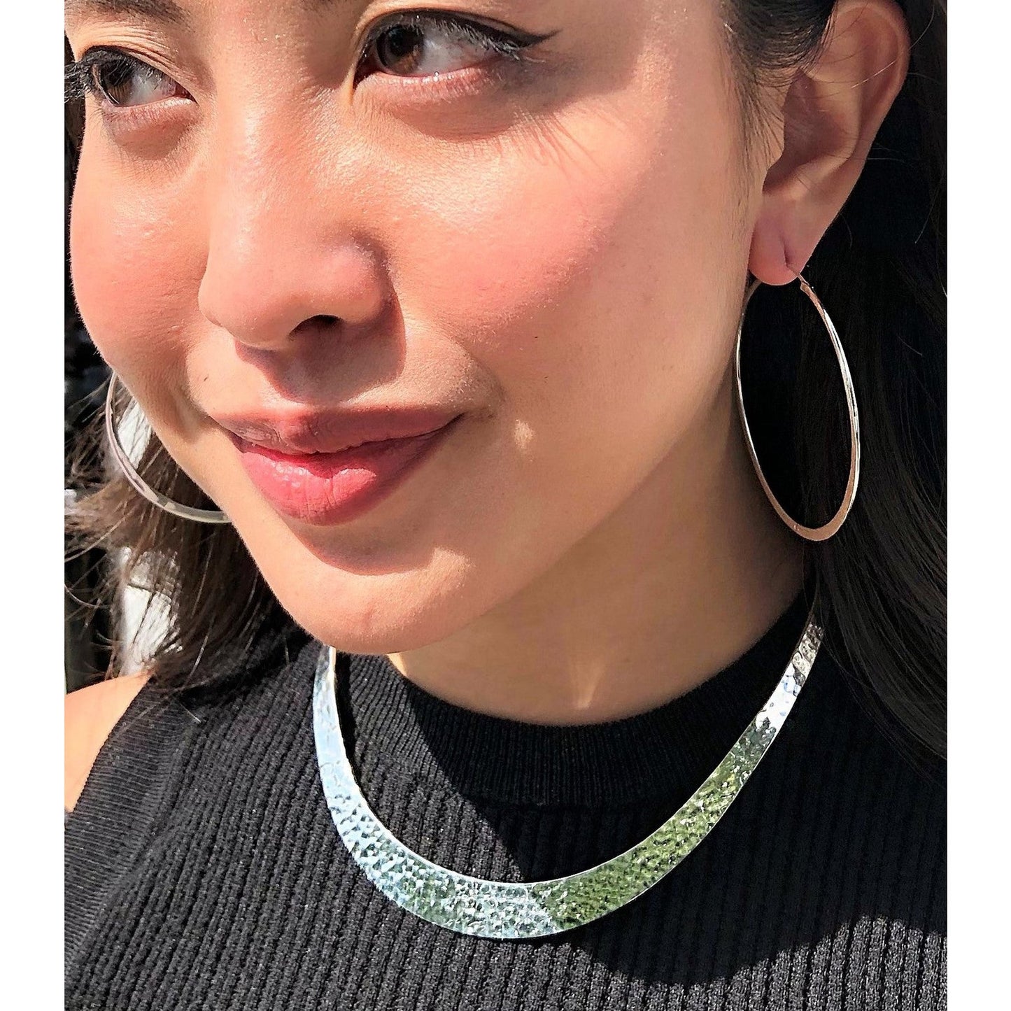 Textured Chunky Silver Choker Necklace - Otis Jaxon Silver Jewellery