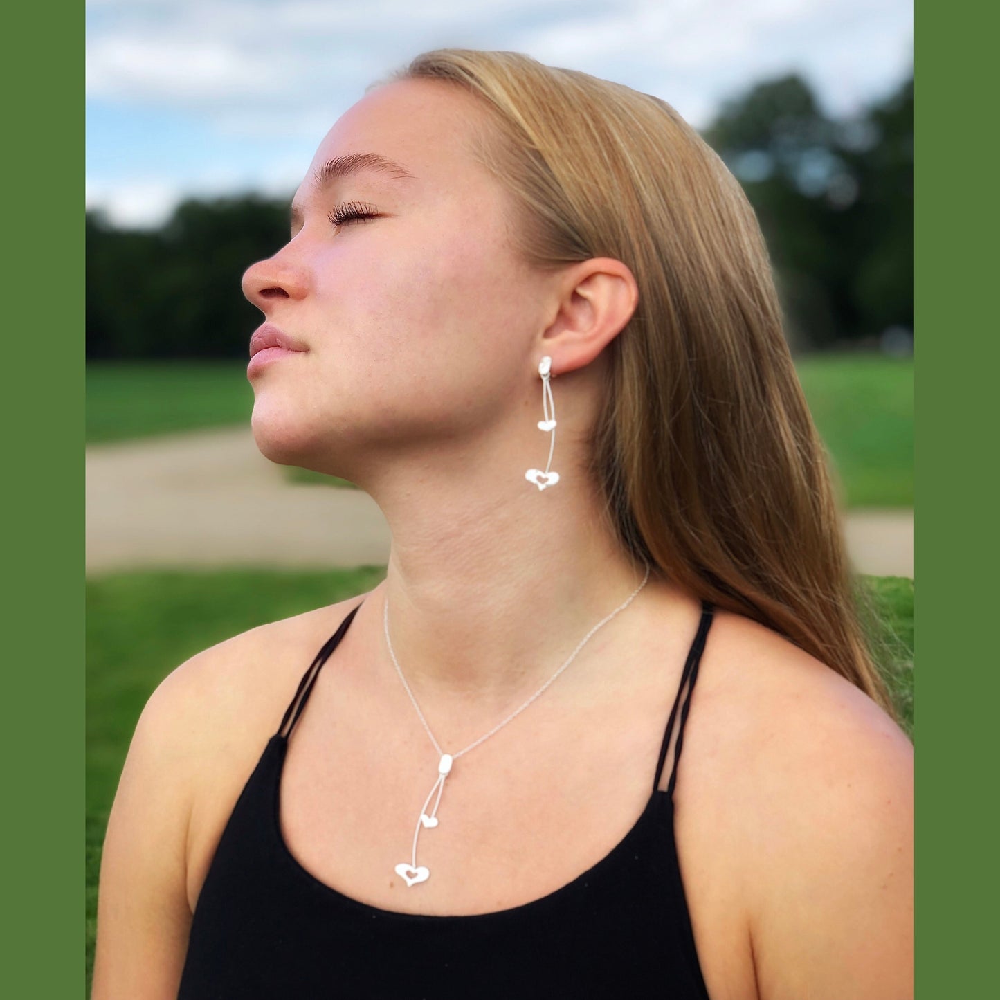 Corazon Silver Heart Drop Earrings - Otis Jaxon Silver Jewellery