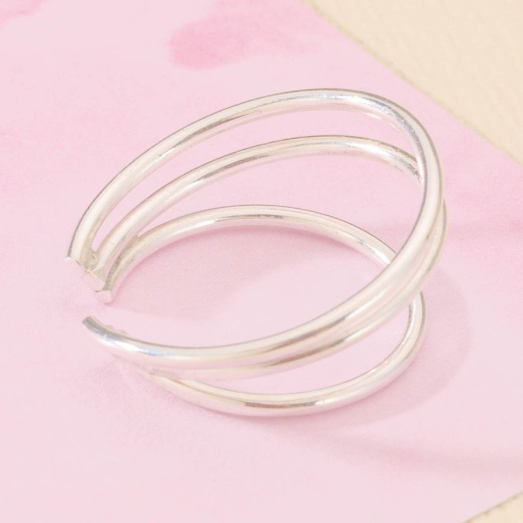 Triple Bar Ear Cuff Sterling Silver Earring - Otis Jaxon Silver Jewellery